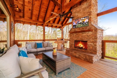 cabin with grill