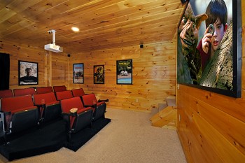 Movie Theater Room in Pigeon Forge Cabin