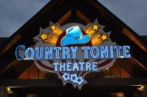 Neon sign for Country Tonite theater in Pigeon Forge