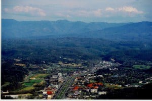 Aerial view of Pigeon Forge