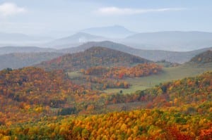 Autum colors covering the Smoky Mountains