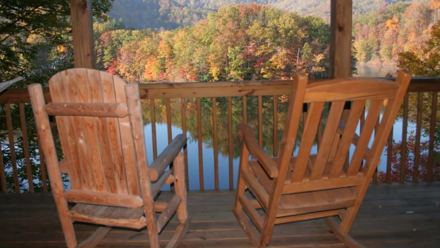 View of the Smoky Mountains from the deck of a Gatlinburg and Pigeon Forge vacation cabin