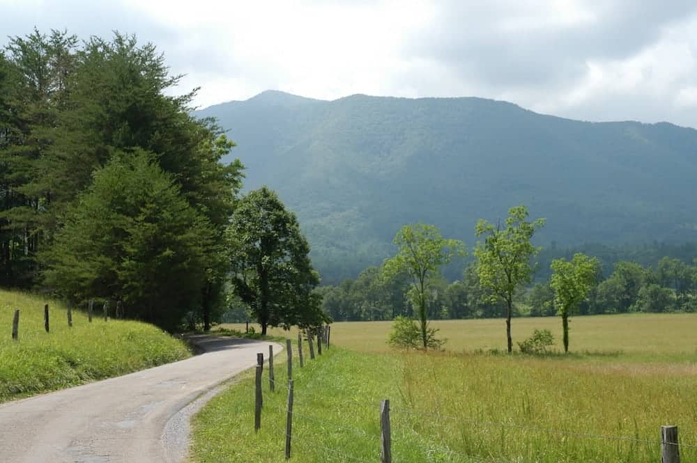 View of Great Smoky Mountains from Cades Cove TN