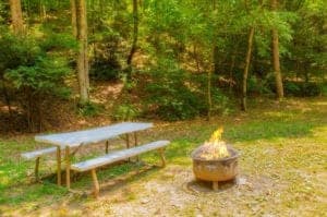 fire pit outside of Absolutely Secluded cabin