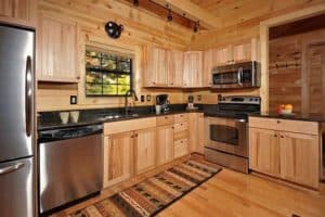 kitchen inside Heavenly View log cabin in Pigeon Forge