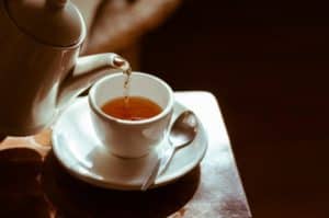 Hot tea served at the Wild Plum Tea Room