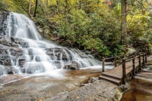 Photo of Laurel Falls in the Great Smoky Mountains National Park.