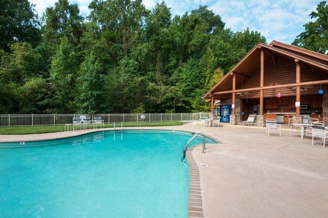 Photo taken near one of our Smoky Mountain cabins with pool access.