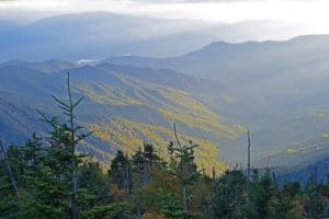 An incredibly scenic view from Clingmans Dome near Gatlinburg TN.
