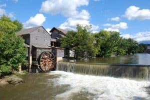 The Old Mill on the Little Pigeon River in Pigeon Forge TN.