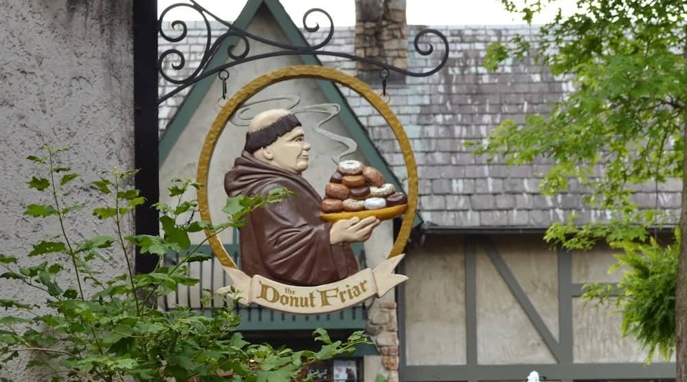 The sign for The Donut Friar bakery.