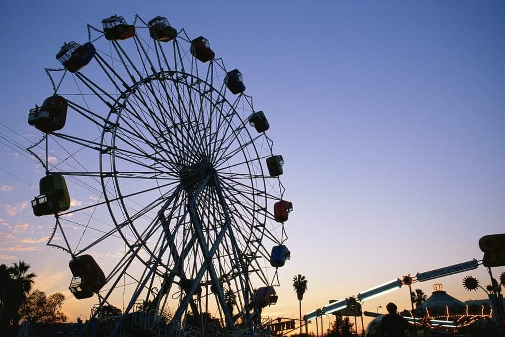 Ferris wheel in evening at Sevier County Fair