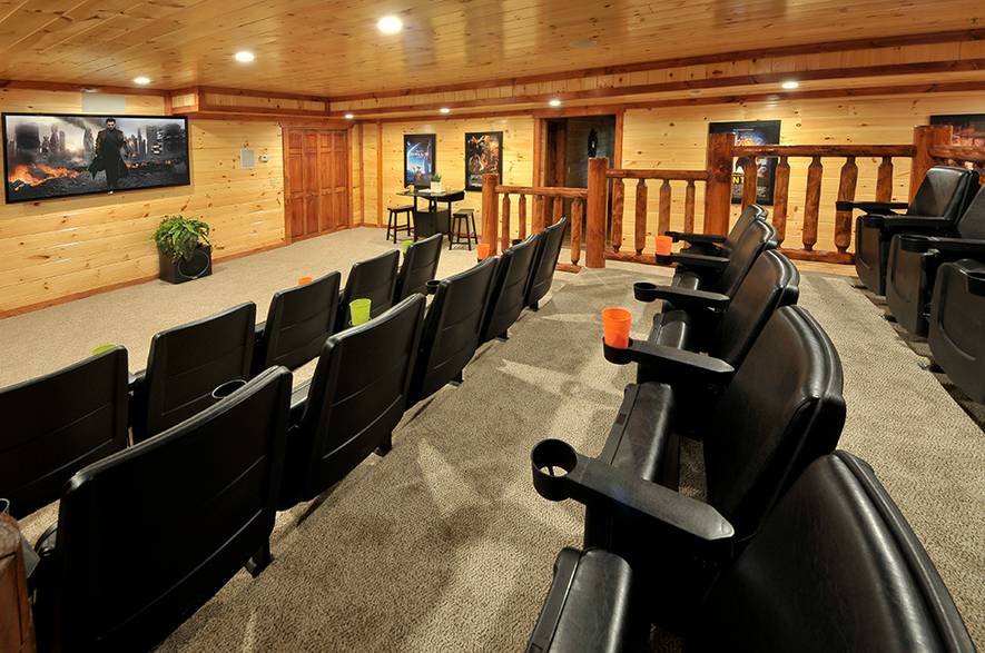 Theater room at Views for Daze cabin in Pigeon Forge TN