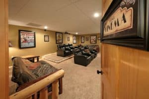 home theater in cabin